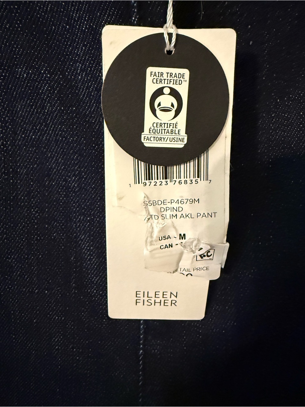 NWT Eileen Fisher Organic Cotton High Waist Slim Ankle Jeans Size Medium - Picture 5 of 10